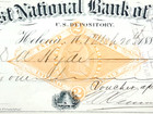 Old 1883 Bank Check   First National Bank Of Helena Mt With Rn-g1 Revenue Stamp