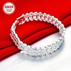 925 Sterling Silver 8-inch Classic Bracelet  Suitable For Men And Women  Wedding