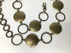 Vintage Women s Mod Metal Medallion Circle Link Belt Antique Gold Tone 981