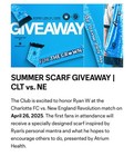 Charlotte Fc First Fans Summer Scarf Giveaway - Cfc Vs  Ne 4 26match