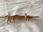 Vintage Hickok Usa Bird Dog Hunting Pheasant Tie Bar Clip Tac Tack Gold Tone