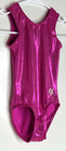 Gk Elite Cm Gymnastics Leotard Child Medium M Solid Pink Foil