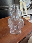Vintage Clear Glass Bear With Scarf Syrup Bottle - Figural Collectible - 8 Oz 