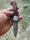 Bench Damascus Made Folding Knife  Pocket Knife Handmade Damascus Folding Knife