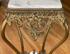 Antique Victorian Brass   Marble Ornate Pedestal Parlor Plant Stand Table Tiered