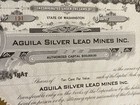 Aguila Silver Lead Mines Inc  - Mining Stock Certificate - Washington State Usa