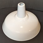 Vintage 18  White Porcelain Enamel Industrial Barn Pendant Light Shade
