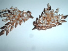 Vintage White Pearl And Rhinestone Dogwood Flower Shoe Clips Nwt