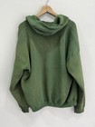 Vtg 90s Sun Faded Green Zip Up Hoodie Sweater Blank Thrashed