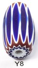 Xl Beautiful Oval Antique Venetian Chevron Trade Bead African Y8 Bg 53