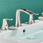 8    Widespread Waterfall Bathroom Sink Faucet 3 Hole Vanity Mixer Brushed Nickel