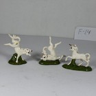 Lot Of 3 Vintage Ceramic Unicorn Figurines Gold Horns F-14