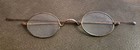 Vtg Civil War Spa Eyeglasses Oval Wire Rim Straight Temple Glasses Gold 
