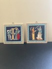 Vintage Greek Mythology Ceramic Tile 6x6  Handmade In Greece Set Of 2