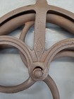Antique Cast Iron Well Pulley Farm 9 Inch- Rustic No Cracks Steampunk Turns Fine
