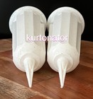 2x Cemetery Flower Vase With Spike White Granite Look 10 Inches New Plastic