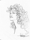 Jose Garcia Lopez Original Art  Sketch Wonder Woman Portrait Signed Dc 1990s