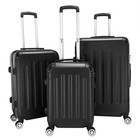3pcs Luggage Set Abs Trolley Spinner 20  24  28  Suitcase Hard Shell Black