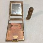 Antique Richard Hudnut Compact And Lipstick In Golden Case With Mirror Org Box