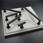 Black Modern Square Cabinet Handles Bar Pulls Kitchen Hardware Stainless Steel