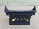 Black Cast Decorative Fire Front With Brass Handles Original Condition