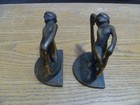 Vintage Art Deco Style Heavy Cast Iron Scarf Dancer Bookends Pair