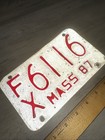 1987 Massachusetts  Motorcycle License Plate Tag Fx6116 Mass