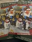 Lot 2 Design Works 5338 Felt Christmas Ornaments Kits Snowman Beads Sequins