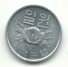 Vintage High Grade Au unc 1969 South Korea 1 Won Coin-agt157