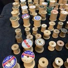Big Lot Of 165 Vintage Wooden Thread Spools  Multicolor Sewing  Various Sizes