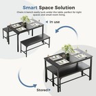 3 Piece Dining Table Set Kitchen Table Chairs Wood Metal Space Saving Apartment