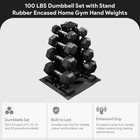 Balancefrom Dumbbell Set With Stand  Rubber Encased Home Gym Hand Weights  100lb