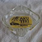 Aku Tiki Cocktail Lounge Glass Ashtray Hotel   Motel The Villager Lincoln Ne