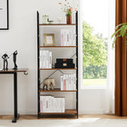 5 Tier Bookshelf  Bookcase With Shelves  Brown
