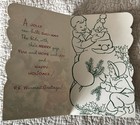 Unused Christmas Boy Girl Build Snowman Vtg Greeting Card 1950s 1960s Sunshine