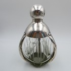 L Maciel Mexico Decanter Sterling Silver 925 Glass Overlay Art Deco Vintage