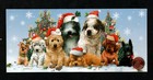 Christmas Puppy Dogs Santa Hats Snow Terrier Labrador Dalmatian - Greeting Card