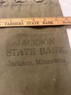 Vintage 1950s Jackson State Bank  Jackson Mn Canvas Deposit Money Bag