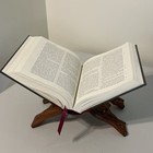 Wooden Book Bible Holder Cookbook Stand  Vintage Folding Hand Carved