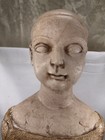 Jewelry Display Mannequin Resin Bust Stand  Rustic 14  Off White Burlap Dress