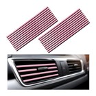 20 Pcs Car Air Conditioner Decoration Strip  Flexible Air Vent Outlet Trim Pink