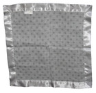 Ideal Baby White   Gray Stars Muslin Security Blanket Baby Lovey Satin Trim
