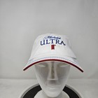 Michelob Ultra Hat Cap Strap Back White Red Embroidered Promo Advertising Mens