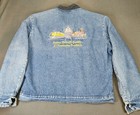 Big Bens Union Pacific Denim Jacket Mens Size 46 Large Distressed Wrangler