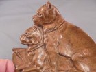 Antique Bronze Boxer Dogs On Pillow Dresser Trinket Tray 6 1 2  Excellent
