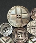 Gorgeous Vintage Lot Of 8 Carved Smokey Mop Buttons - 15 16  To 1-3 4   f34 