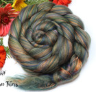 Bronze - Merino And Silk Blend Combed Top Wool Roving For Spinning Felting 4 Oz