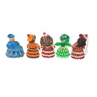 Five Vintage 1960 s Beaded Safety Pin Doll Christmas Ornaments 4 