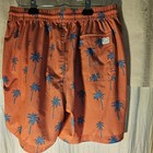 Wave Zone Men s Swim Shorts M Orange blue Palm Tree Drawstring Back Pocket-0027