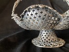 J   I Cox Ny Victorian Silver Plated Open Pierced Grape Vine Swing Handle 1880 s